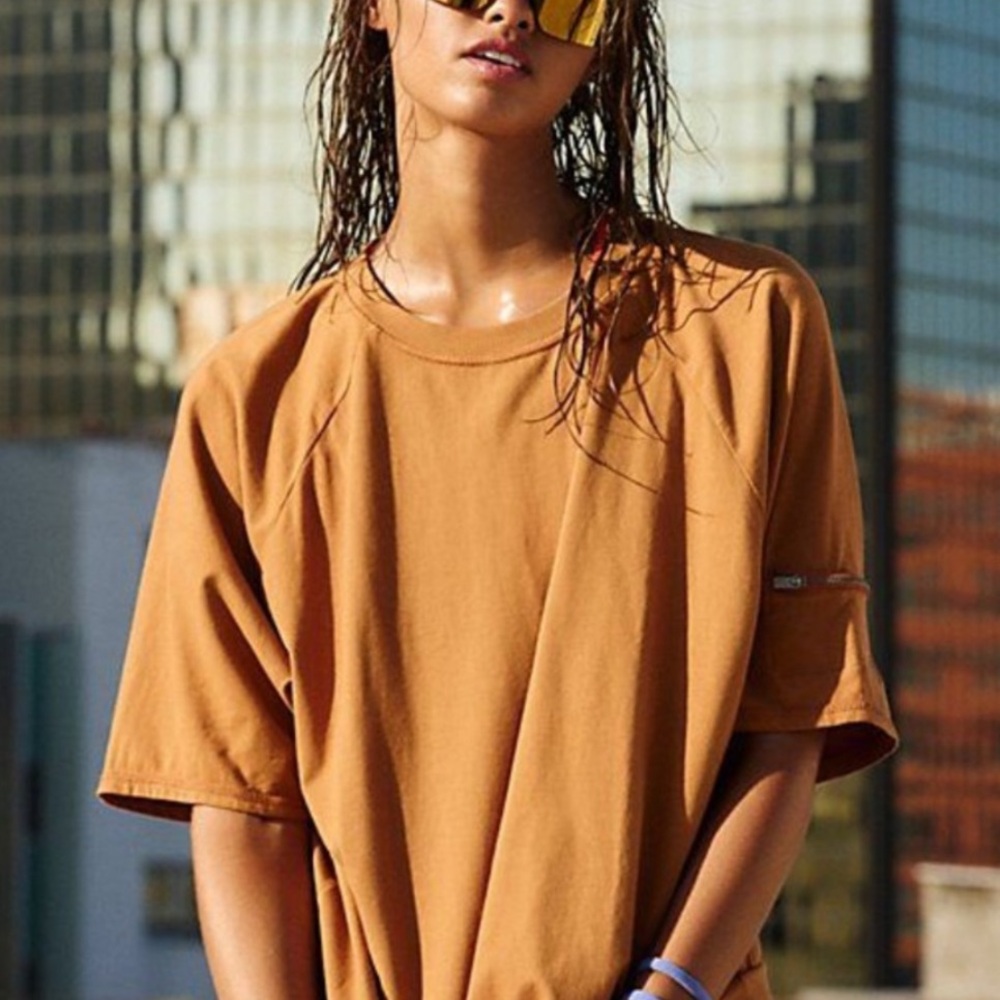 Free People Burnt Orange Hot Shot Tunic Top, Size Large - Picture 2 of 3